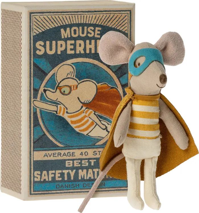 Little Brother Superhero Mouse in Box Stuffed Animal | Nordstrom