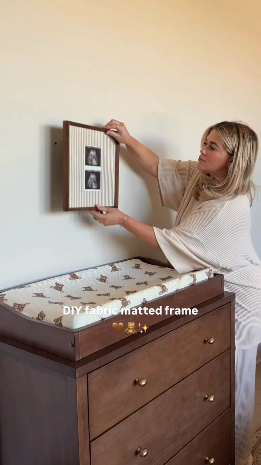 Could do this with any photo or art but thought his sonogram would be such a cute addition to above the changing table in our bedroom 🤍 Everything is from Amazon & changing dresser is from target 

#LTKSaleAlert #LTKHome #LTKBaby