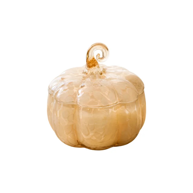 Pumpkin Shaped Candle,Hand Blown Cream Glass Pumpkin Jar Scented Candle, Neutral Farmhouse Fall T... | Walmart (US)