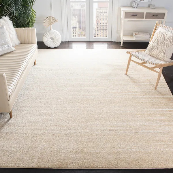 SAFAVIEH Adirondack Vera Modern Ombre Distressed Stripe Area Rug - 9' x 12' - Champagne/Cream | Bed Bath & Beyond
