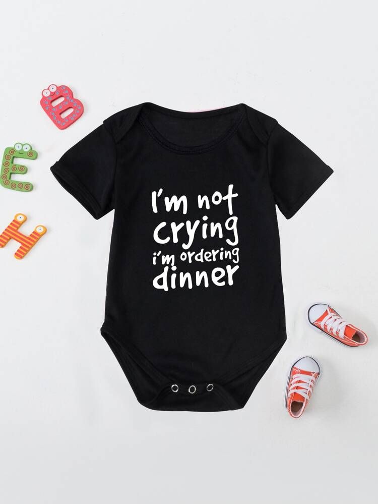 Baby Girl Slogan Graphic Popper Bodysuit | SHEIN