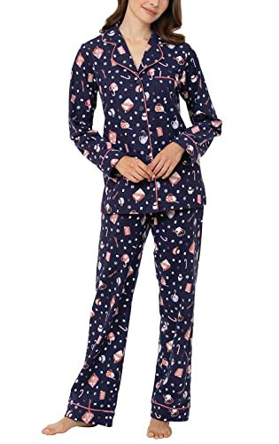 PajamaGram Womens Winter Pajamas - Warm Pajamas For Women, Mugs & Kisses, MD | Amazon (US)