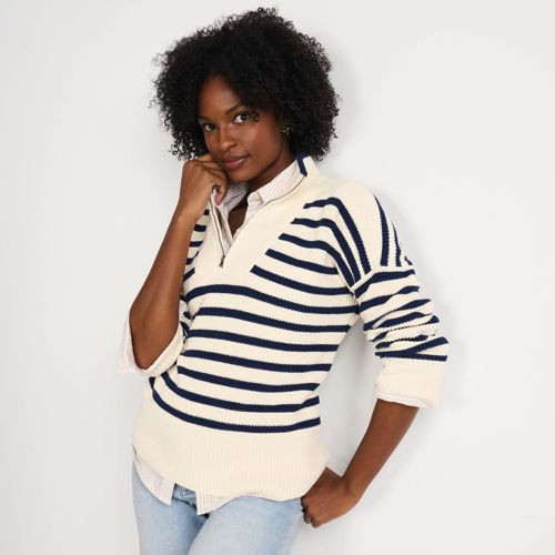 Women's Drifter Cotton Quarter Zip Pullover Sweater | Lands' End (US)