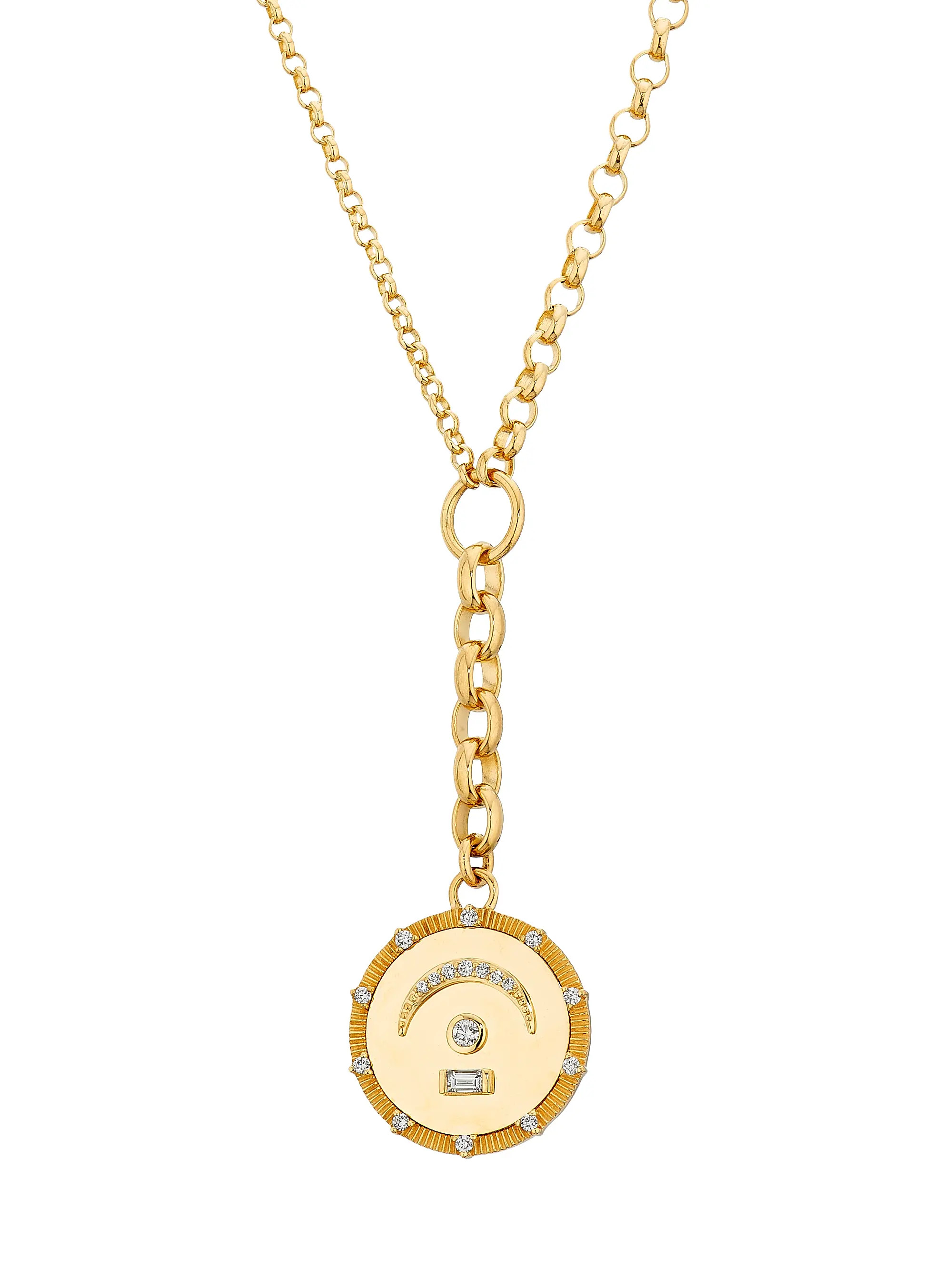 Internal Compass Pause 18K Yellow Gold & 0.21 TCW Diamond Medallion Necklace | Saks Fifth Avenue