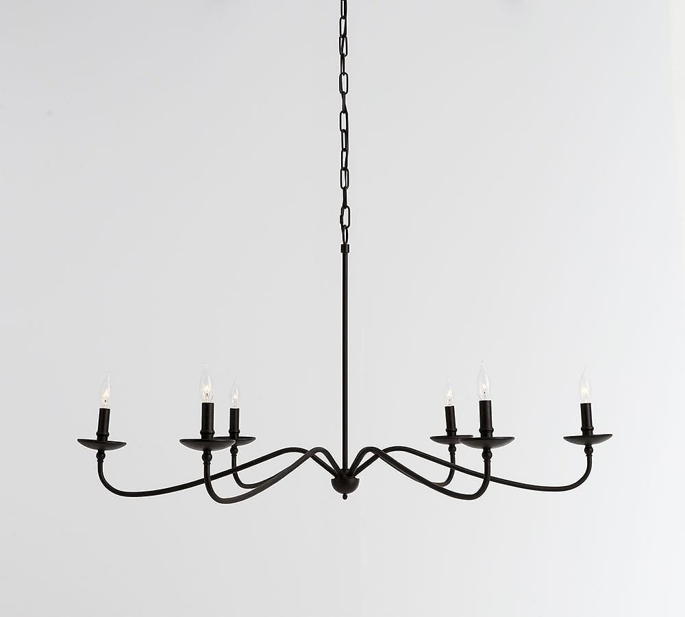 Lucca Metal Chandelier, Bronze, 49.57"" Diameter | Pottery Barn (US)