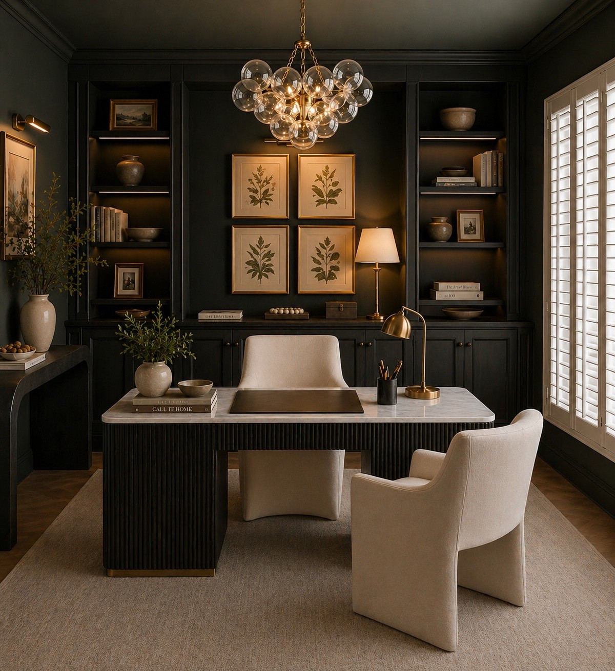 Inspiration for my office 

Adding artwork and this beautiful light future next month and then finally installing hardware on the built-ins. 