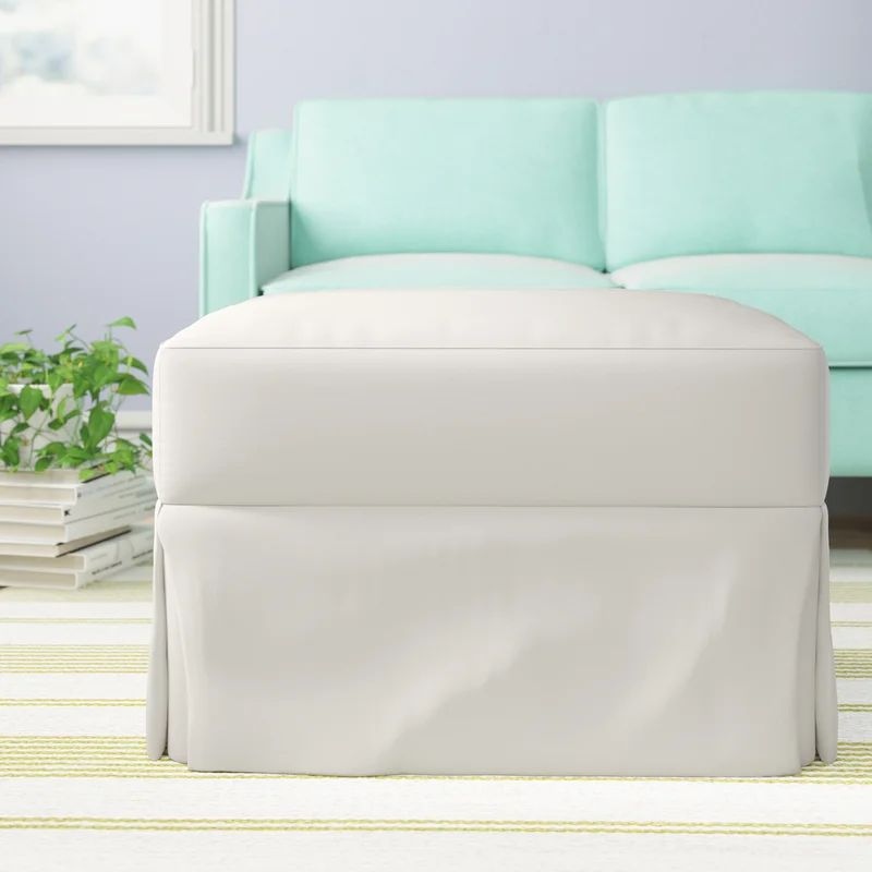 Lucia 32'' Wide Rectangle Tied To Body Fabric Standard Ottoman | Wayfair North America