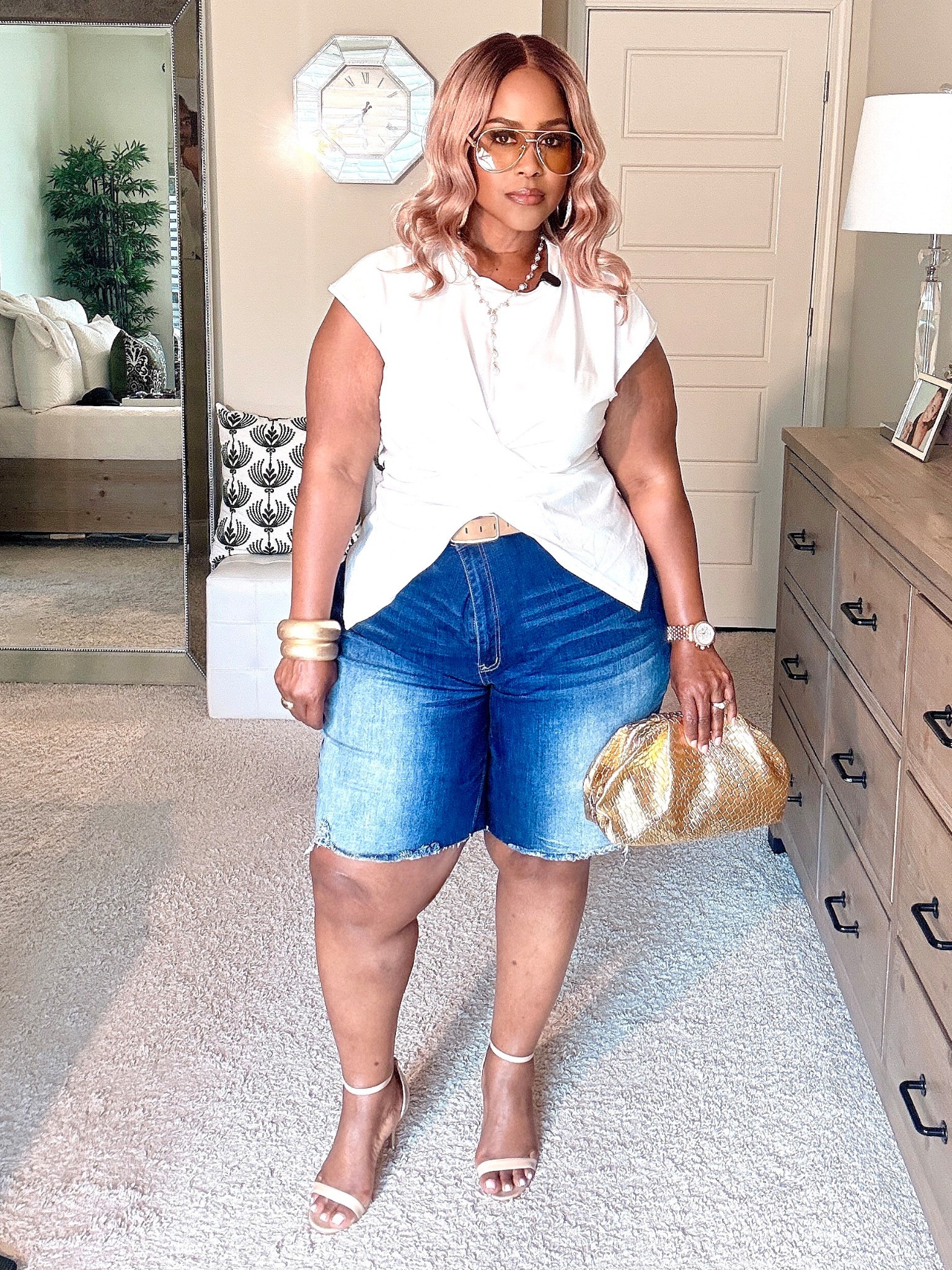White T-Shirt and Denim Shorts Outfit | Casual Summer Everyday Look
