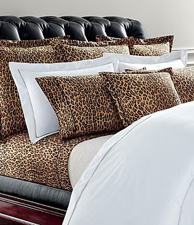 Ralph Lauren Montgomery Leopard Percale Sheets - King Pillowcase Pair | Dillard's
