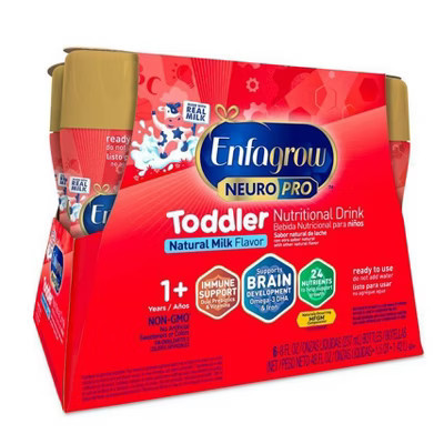 Enfagrow NeuroPro Non-GMO Ready to Feed Toddler Formula Bottles - 8 fl oz Each/6ct | Target