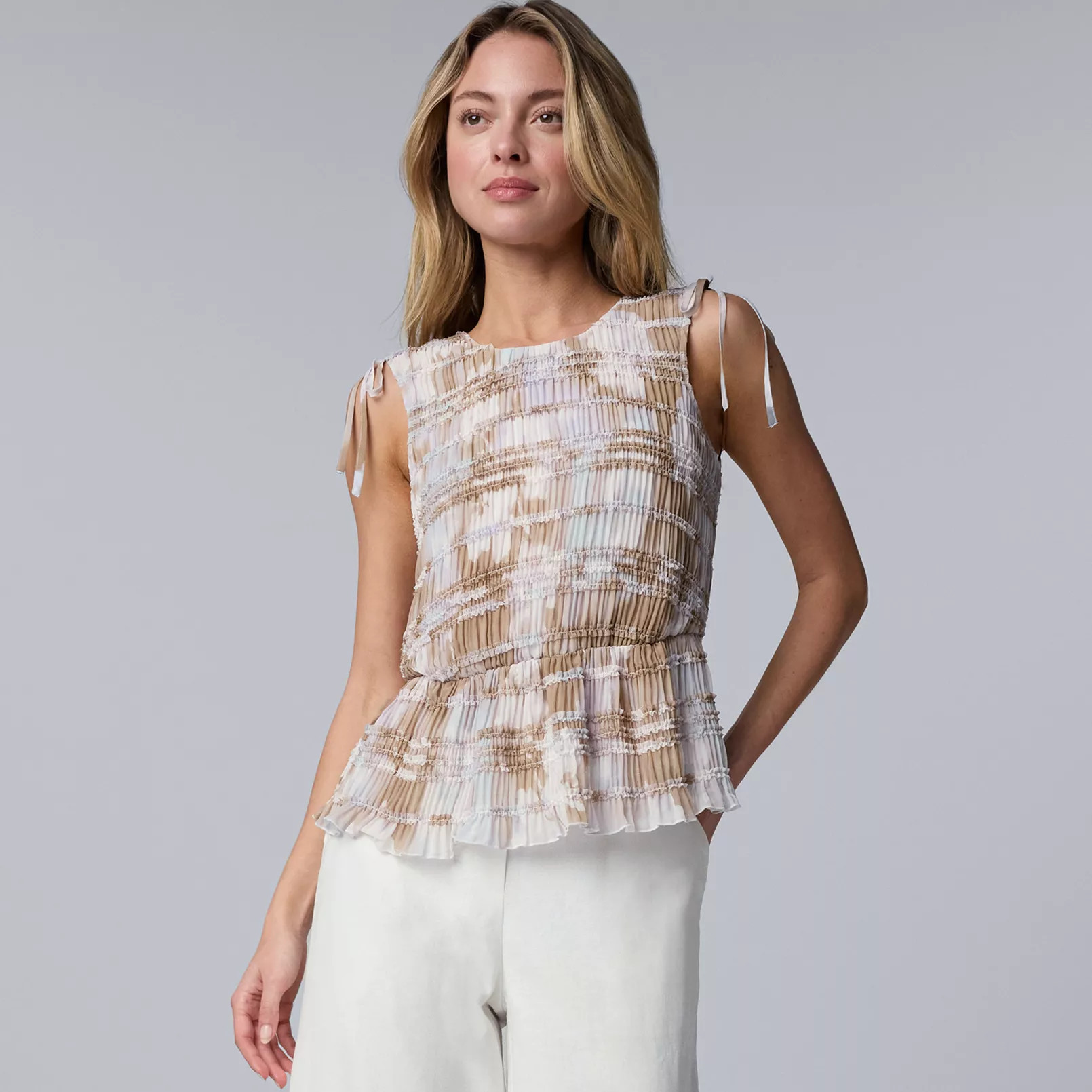 Women's Simply Vera Vera Wang Smock Textured Tank Top | Kohl's