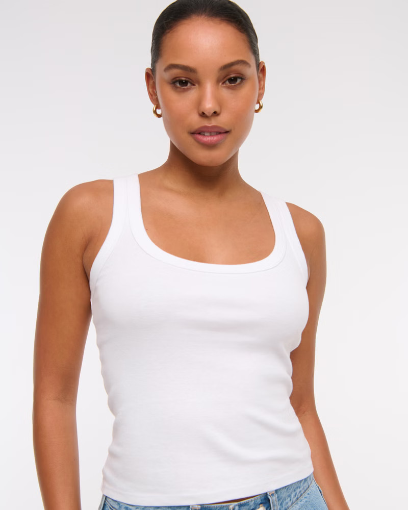 Vintage Rib Tuckable Scoopneck Tank | Abercrombie & Fitch (US)