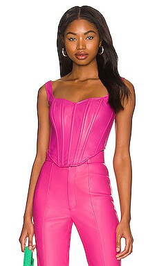Bardot Faux Leather Corset Bustier in Hot Pink from Revolve.com | Revolve Clothing (Global)