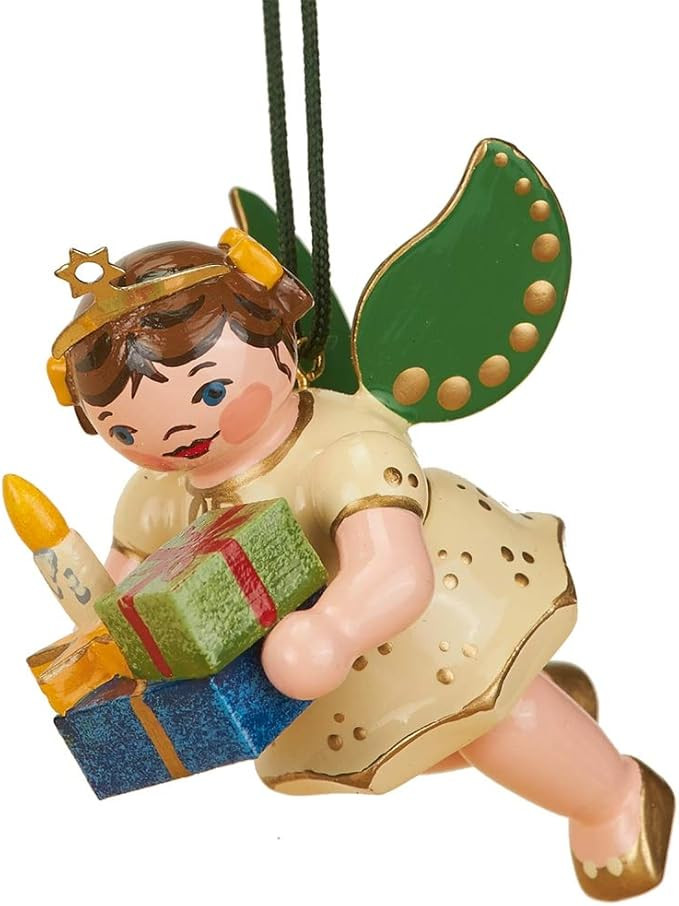 Authentic German Erzgebirge Handcraft Tree ornaments Tree ornament Angel with Gifts 6cm / 2,5inch... | Amazon (US)