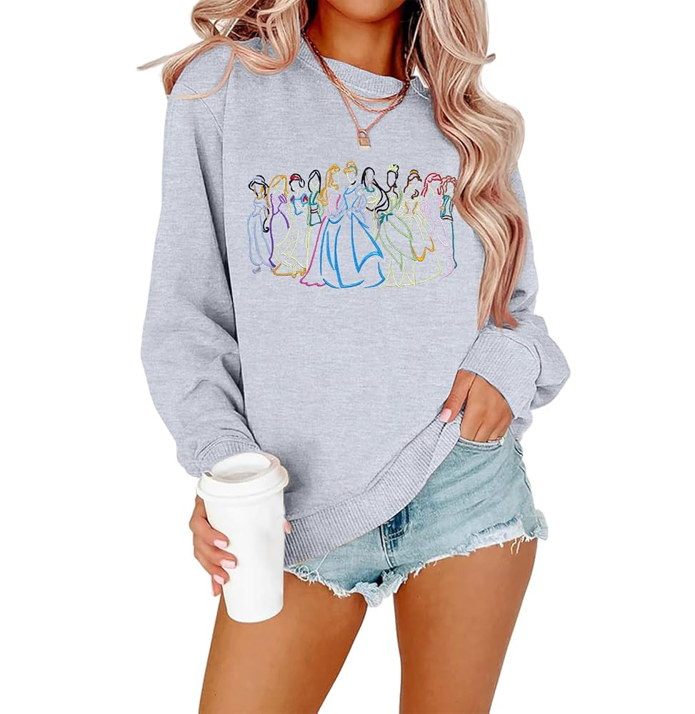 BANGELY Magical Sweatshirt Women Cute Embroidered Magic Princess Sweater Family Vacation Shirt Ca... | Amazon (US)