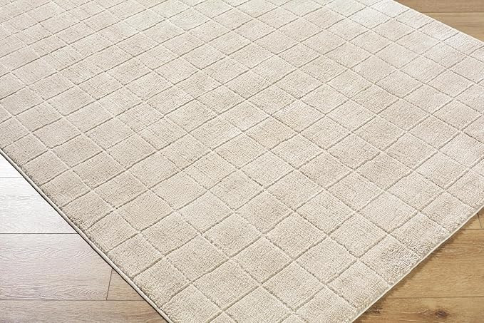 Livabliss x Our PNW Home Cascade Minimalist Grid Area Rug, 9'2" x 12', Light Beige | Amazon (US)