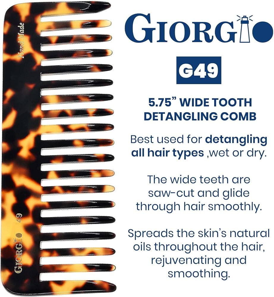 Giorgio G49 Large Hair Detangling Comb, Wide Teeth for Thick Curly Wavy Hair. Long Hair Detangler... | Amazon (US)