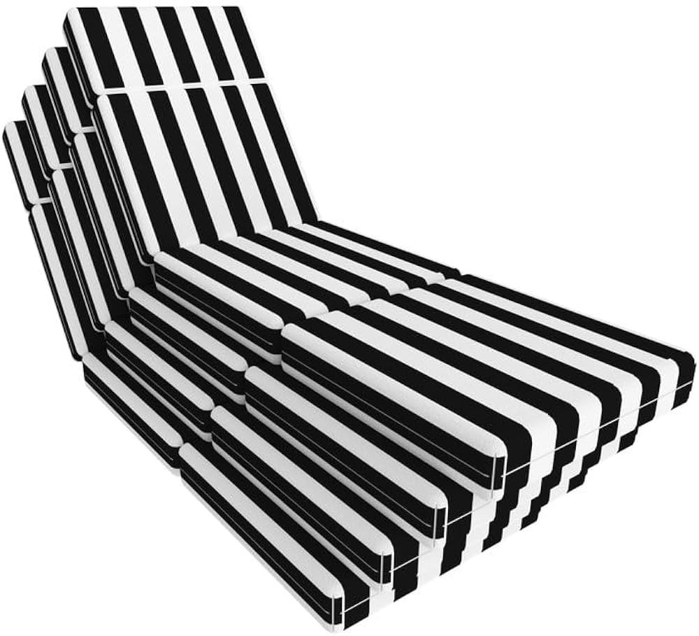 4 Pcs Chaise Lounge Cushions Outdoor, 72 x 21 x 4 Inch Lounge Chair Cushions for Outdoor Furnitur... | Amazon (US)