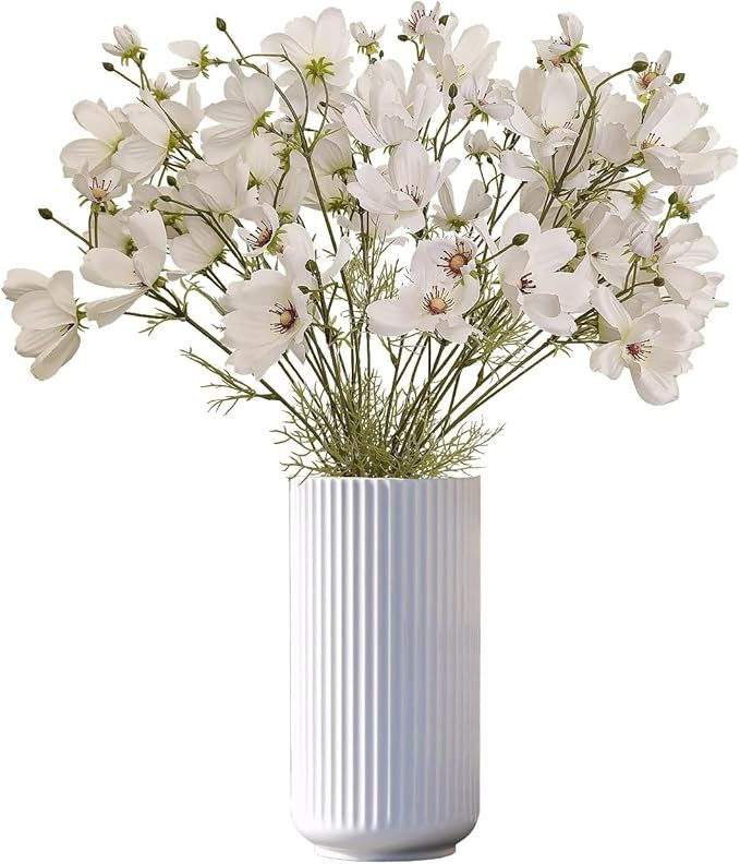 ATFL White Daisy Artificial Flowers, 8 Bundles 21.65'' Faux Silk Daisy with Stems for Home Garden... | Amazon (US)