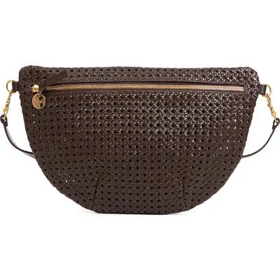 Clare V. Grande Fanny Woven Leather Belt Bag in Chocolate at Nordstrom | Nordstrom
