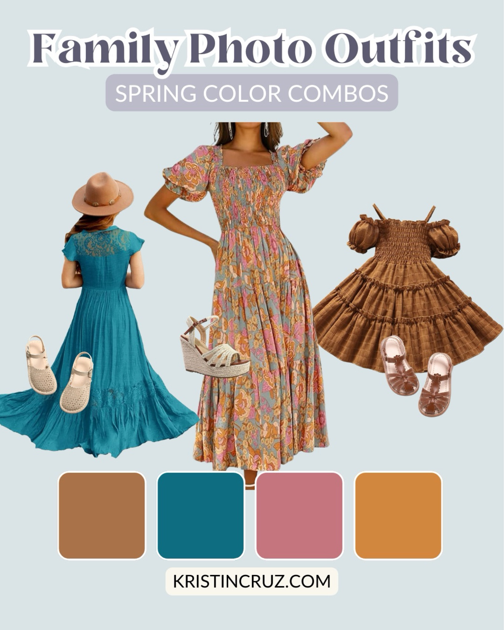 I had to share these outfits that I found while working with a client recently. They are just too good and all from Amazon, so if you are in a pinch you’ll get them quick. This was made using one of my favorite palettes in Mood Board Magic, it’s full of rich colors that work really well together. I’ve used Mom’s dress here before for another client but in a different pattern and it fits so well and photographs even better. I love the new pattern they came out with…and it goes very well with these two girl dresses. 😍

#LTKfamily #LTKfindsunder50 #LTKSeasonal