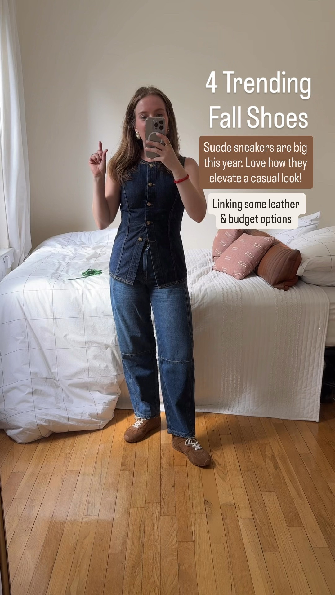 Love that suede sneakers are a thing this fall! They really elevate a casual look. Linking a few pairs. For this exact one, size up 1/2 for thin socks and a WHOLE size for thicker socks. Trust me on this! #suedesneaker

#LTKStyleTip #LTKShoeCrush