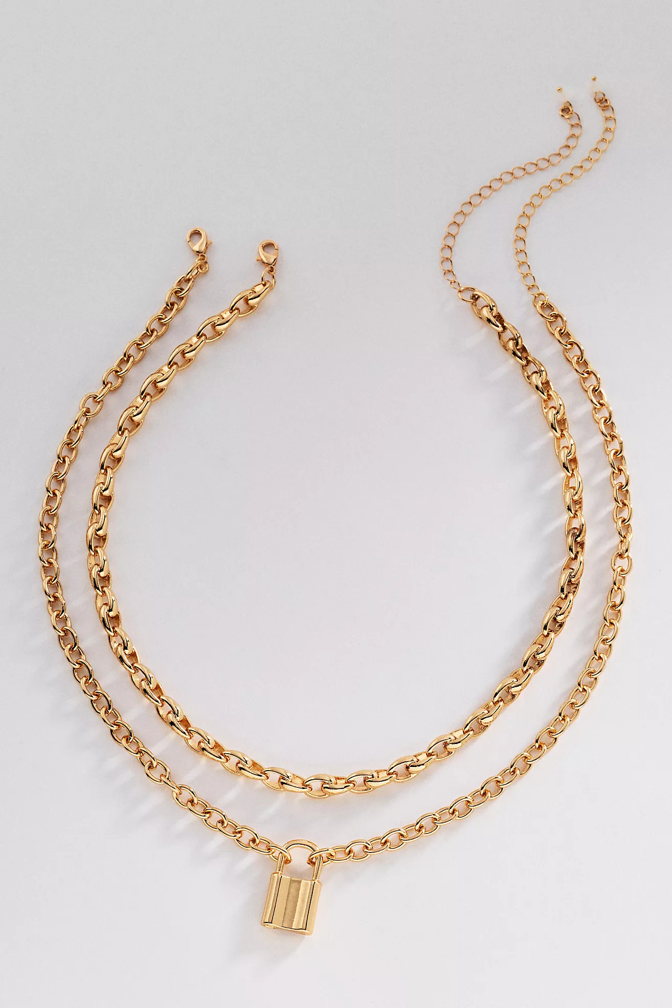 Layered Lock Chain Necklace | Anthropologie (US)