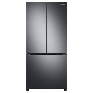 Samsung 17.5 cu. ft. 3-Door French Door Smart Refrigerator in Black Stainless Steel, Counter Dept... | The Home Depot