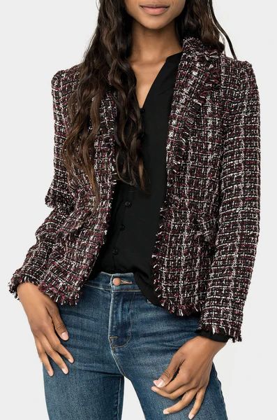 Notched Collar Boucle Blazer | Gibson