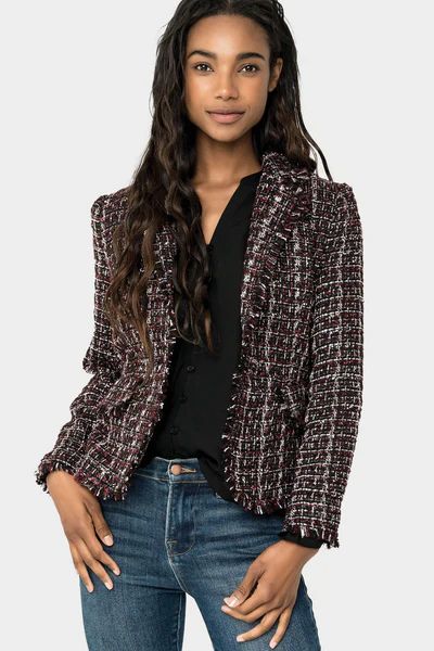 Notched Collar Boucle Blazer | Gibson