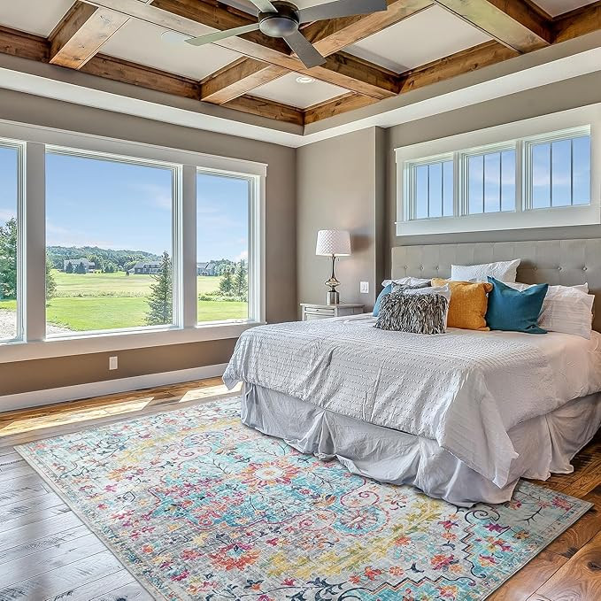 Mandala - Indoor Area Rugs 5x7 Washable, Stain Resistant Machine Washable Rugs for Living Room, B... | Amazon (US)