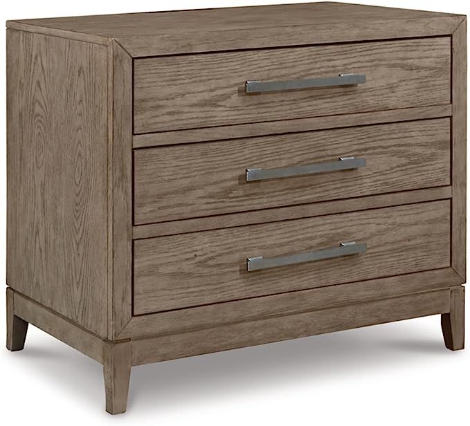 Signature Design by Ashley Chrestner Modern 3 Drawer Nightstand with USB Ports, Natural Brown | Amazon (US)