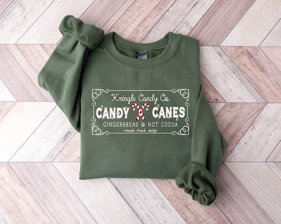 Vintage Christmas Sweatshirt, Kringle Candy Co. Shirt, Christmas Candy Sweatshirt, Candy Cane Shi... | Etsy (US)