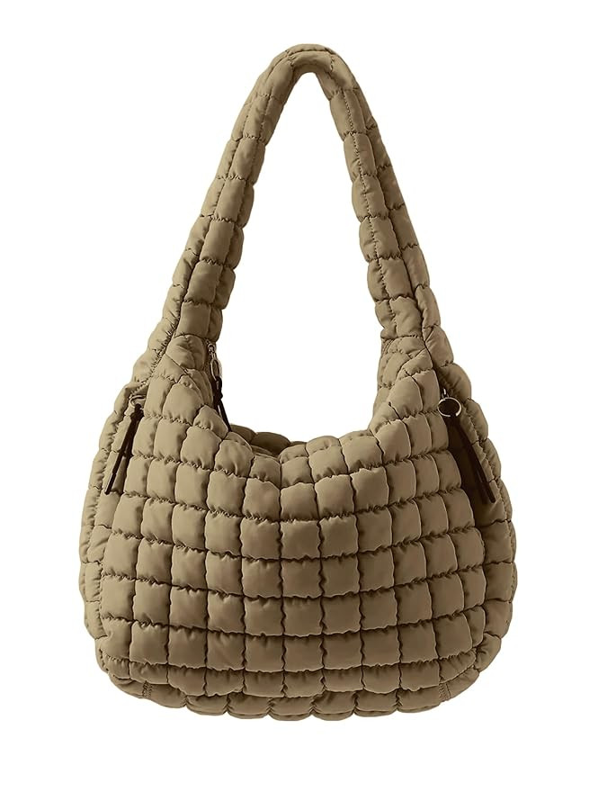 Puffer Quilted Shoulder Bag for Women Padding Shoulder Bag Puffy Hobo Bag Trendy Tote Bag 2025 | Amazon (US)
