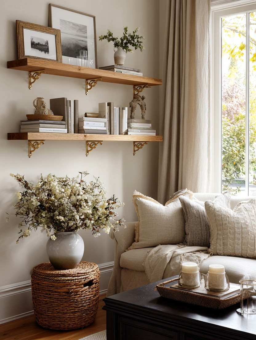 It is never just the shelf. It is always the detail.

Wooden floating shelves are already beautiful. They bring warmth, texture, and that natural, lived-in feeling every home needs. But what takes them from simple to designer-level is what supports them.

Gold hardware.

That one detail changes everything.
It adds structure, intention, and a subtle layer of luxury that instantly elevates the entire wall. What could have been just storage now becomes a curated moment in your home.

The contrast is what makes it work so well.
Natural wood feels grounded and organic.
Gold feels refined and elevated.

Together, they create a balance that feels timeless, not trendy.

Style them your way.
Stack your favorite books, layer in neutral ceramics, add a small piece of greenery, or rotate decor seasonally. These shelves are not just functional, they become part of your home’s story.

Whether placed in a living room, kitchen, or even a quiet reading corner, this simple upgrade transforms the space without any renovation.

Explore our edit to find the perfect combination of wooden shelves and gold brackets to match your style.

#HomeStyling #InteriorDetails #TimelessDesign 

 #LTKHome