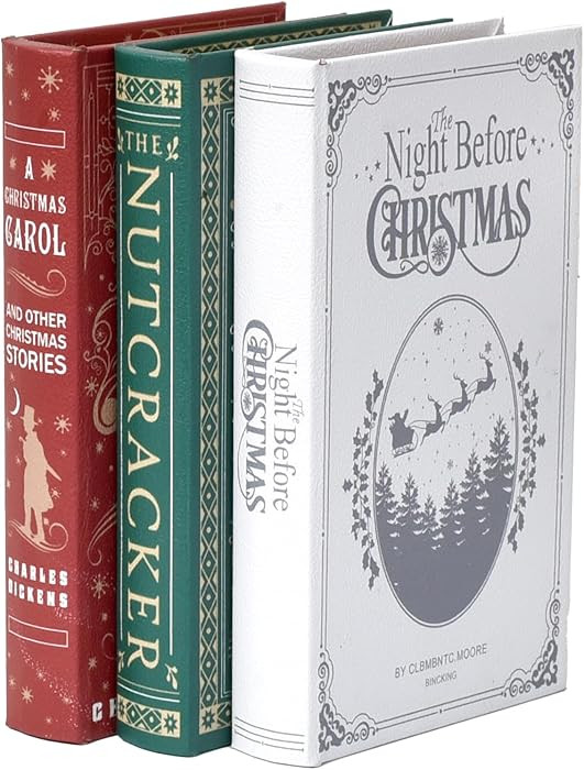 DEOCR4SEASON Faux Book Box Set of 3 with Hidden Storage for Christmas Decor | Amazon (US)