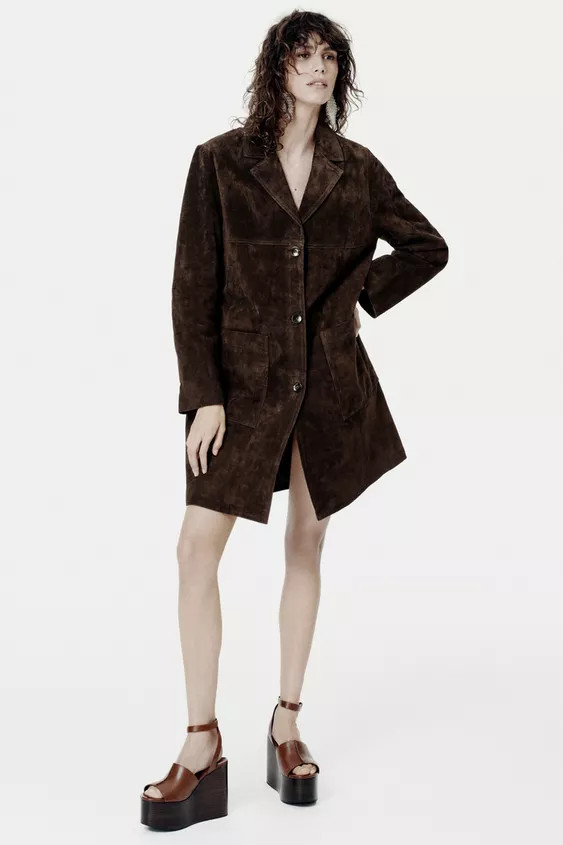 100% SUEDE COAT ZW COLLECTION LIMITED EDITION | Zara US