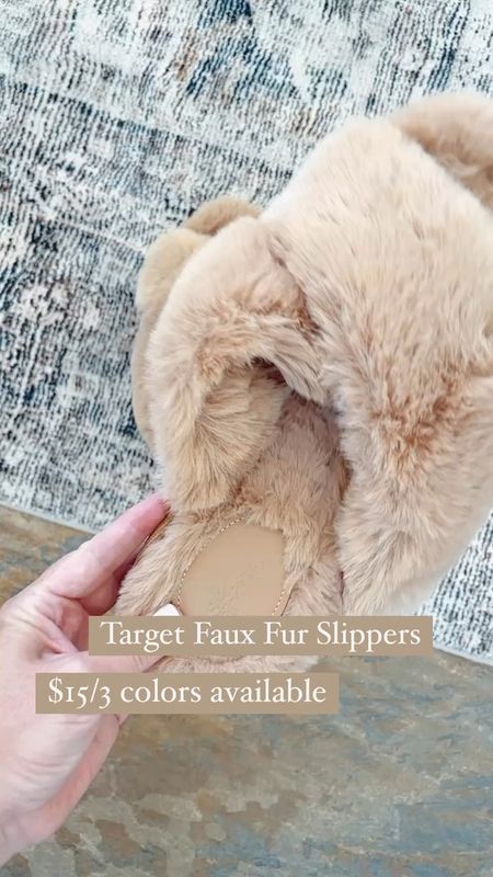 Target faux fur slippers. $15/3 color options available. 

#targetfinds #slippers

#LTKSaleAlert #LTKFindsUnder50 #LTKVideo