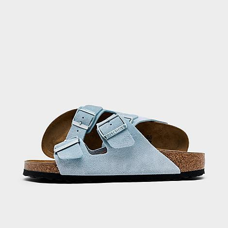 Birkenstock Women's Arizona Birkibuc Sandals in Baby Blue Size: 41 | Finish Line (US)