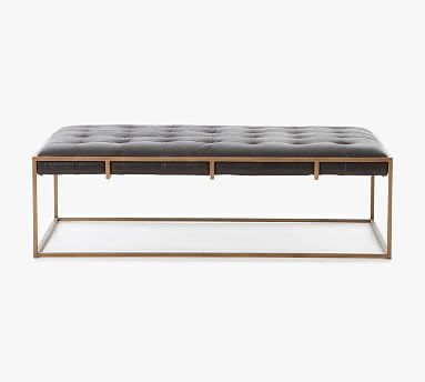 Ford 50&quot; Leather Coffee Table | Pottery Barn (US)