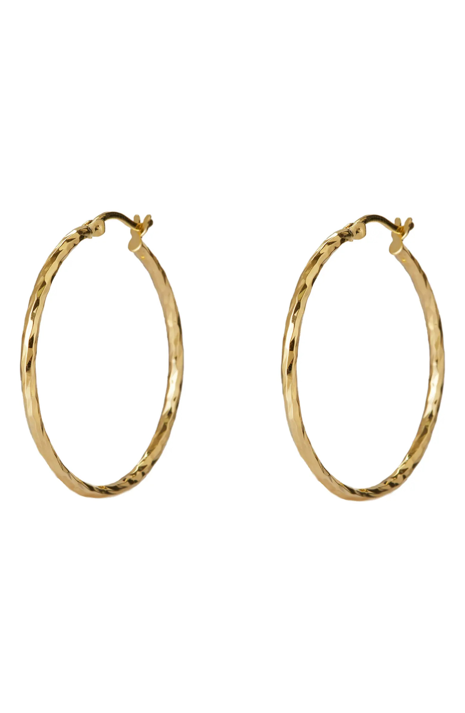 Argento Vivo Sterling Silver Diamond Cut Hoop Earrings | Nordstrom | Nordstrom