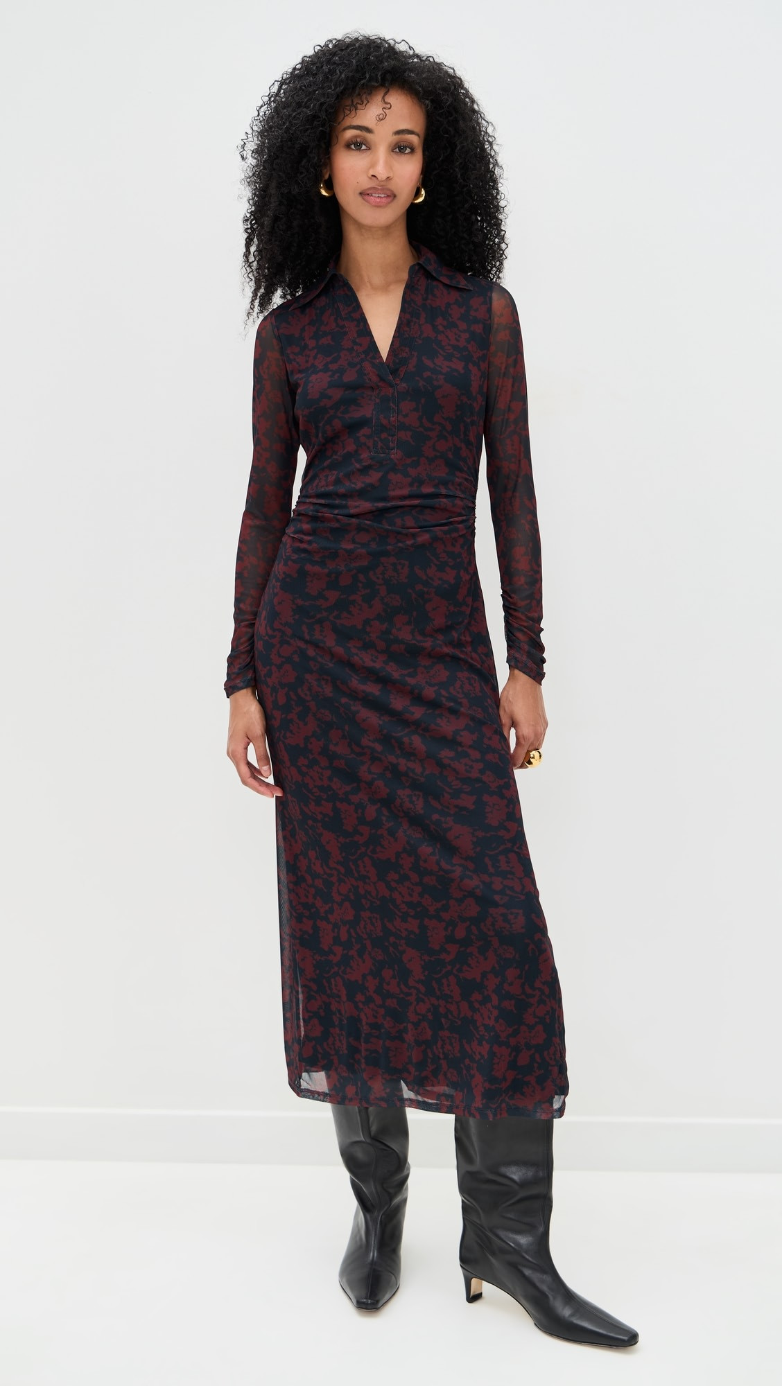 Long Sleeve Polo Midi Dress | Shopbop