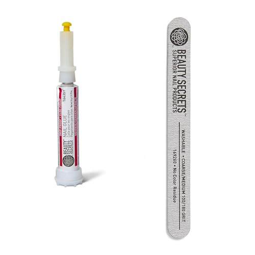 Beauty Secrets Drip & Clog Proof Nail Glue (1 Pack) Bundled with Zebra Cushion Nail File Medium C... | Amazon (US)