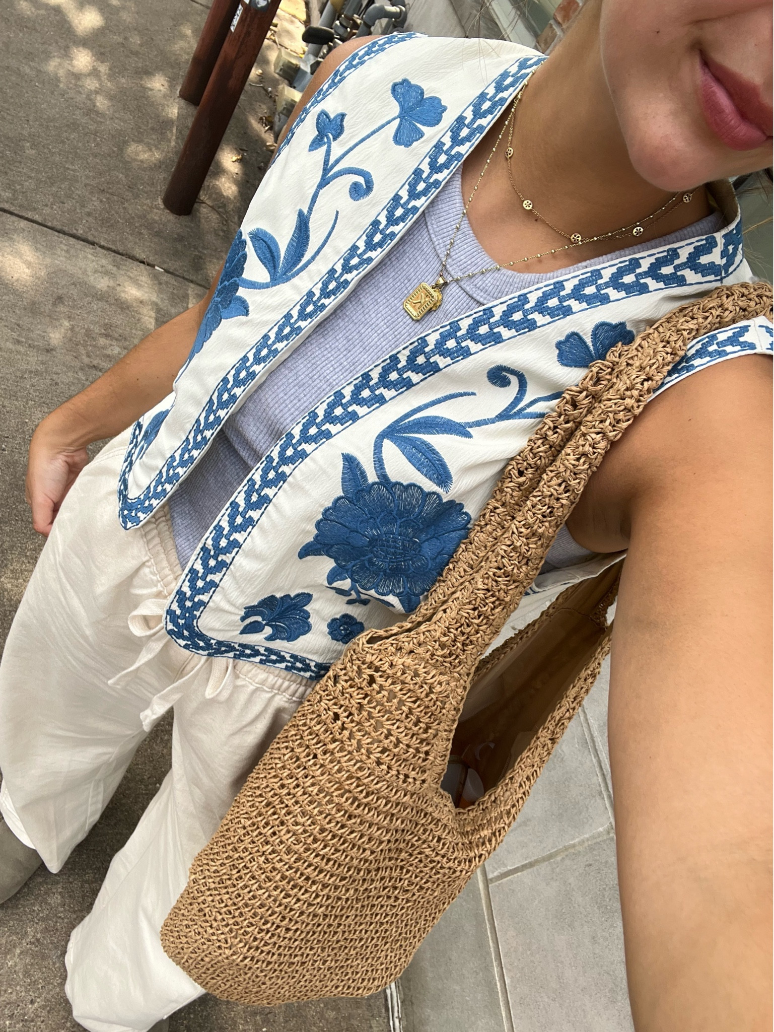 Heading out to run some errands & am in that tricky time where it’s still hot but technically fall 😂 Have been wearing these slouchy trousers from Aerie a bunch - great to throw on & be comfy. Added a high neck tank + a little Amazon vest to make it more fun! 

All true to size - M

#LTKFindsUnder50 #LTKStyleTip #LTKSeasonal