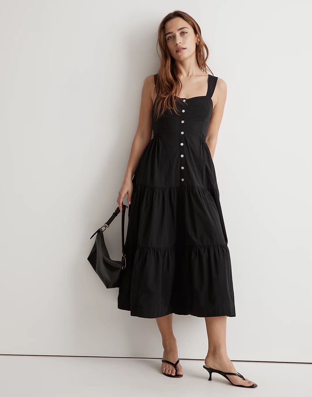 Button-Front Tiered Midi Dress | Madewell