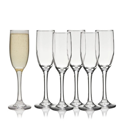 True Stemmed Champagne Flutes, Elegant Clear Champagne Glasses Gift Set, Home Bar, Housewarming Party, Wedding Gifts, 5.75 oz, Set of 6 | Target