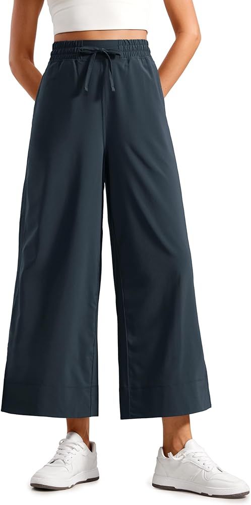 CRZ YOGA Lightweight Wide Leg Cropped Pants for Women High Waisted Loose Casual Lounge Travel Wor... | Amazon (US)