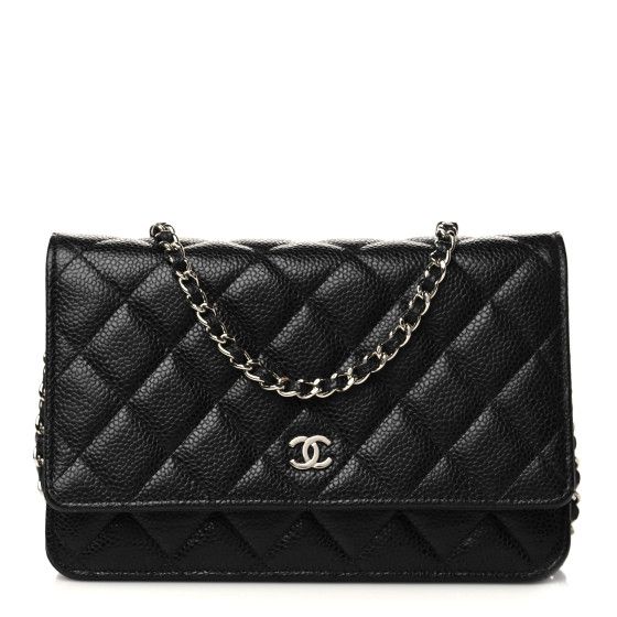 CHANEL Caviar Quilted Wallet On Chain WOC Black | FASHIONPHILE (US)