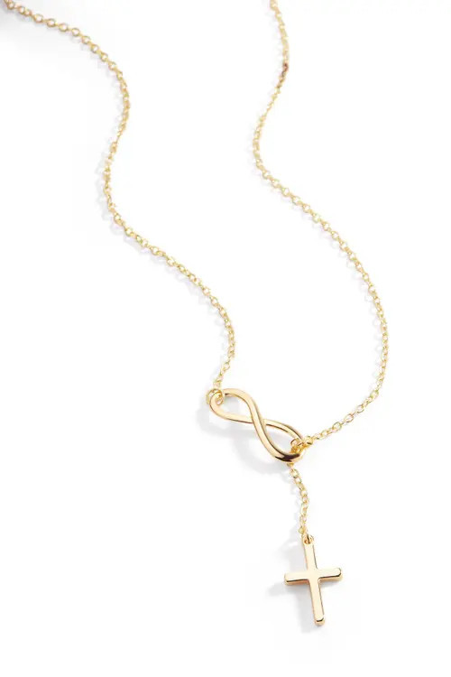 Mint & Lily Infinity Cross Pendant Necklace in 18K Gold Plated at Nordstrom | Nordstrom