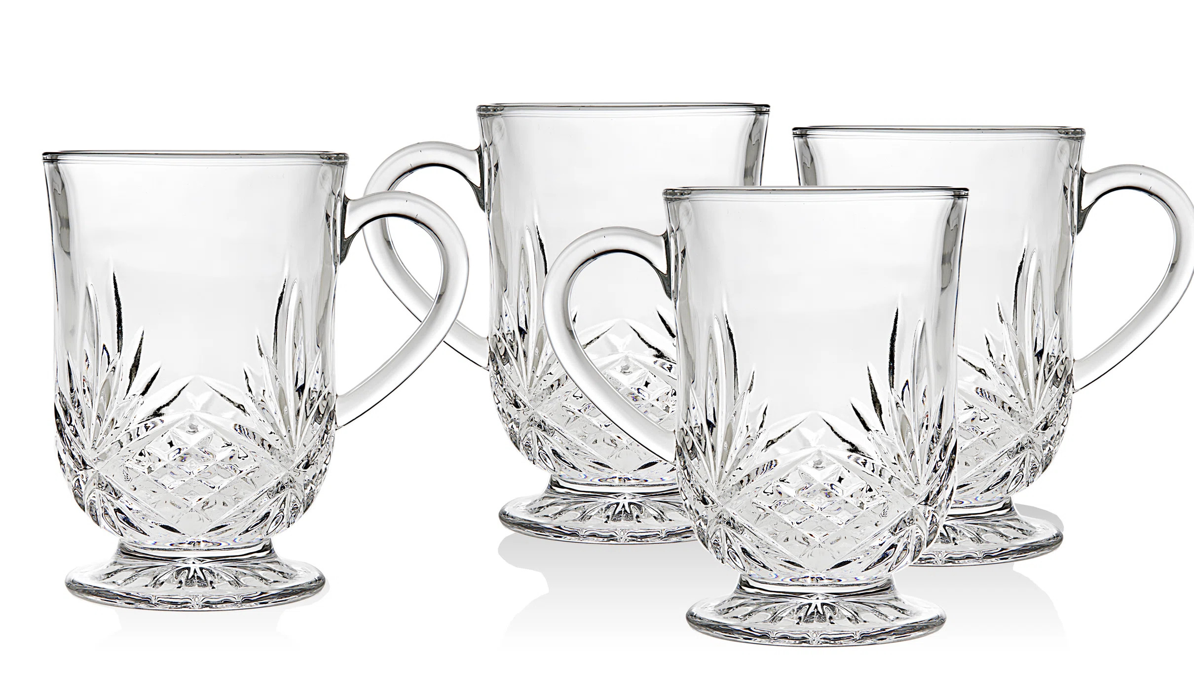 Dublin Crystal Footed Coffee Mug 10oz (Set of 4) | Perigold